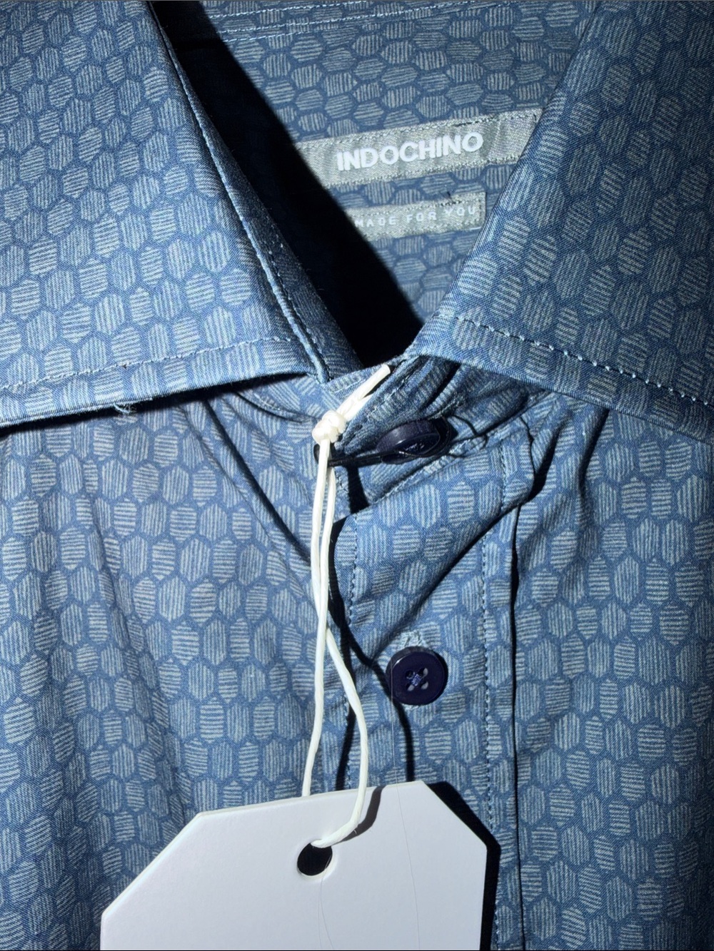 Indochino Men's Light Blue Micro-Pattern Dress Shirt